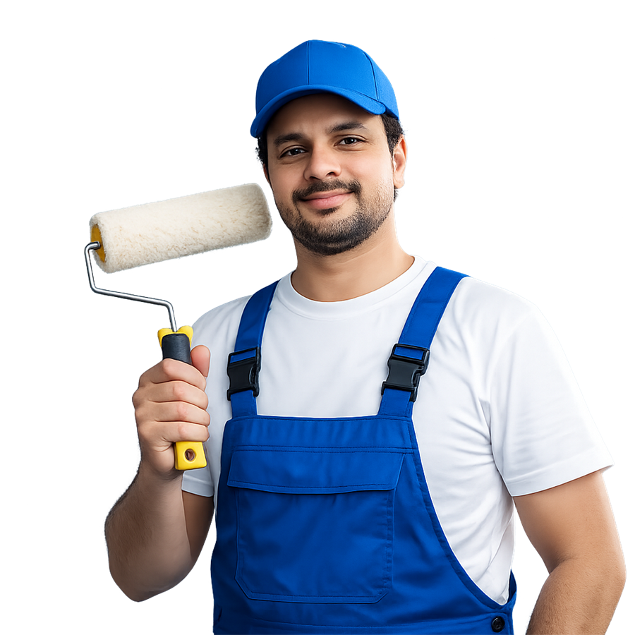 Royal Technical Service painter in uniform holding a paint roller